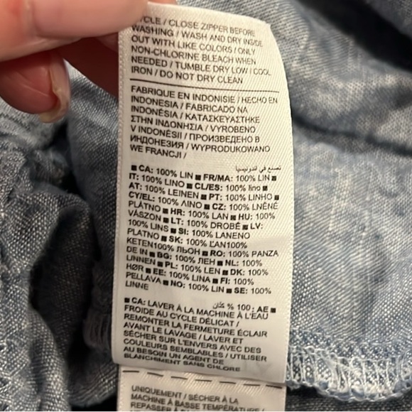 Athleta retreat blue linen pull on wide leg pants size 26 - Picture 11 of 11